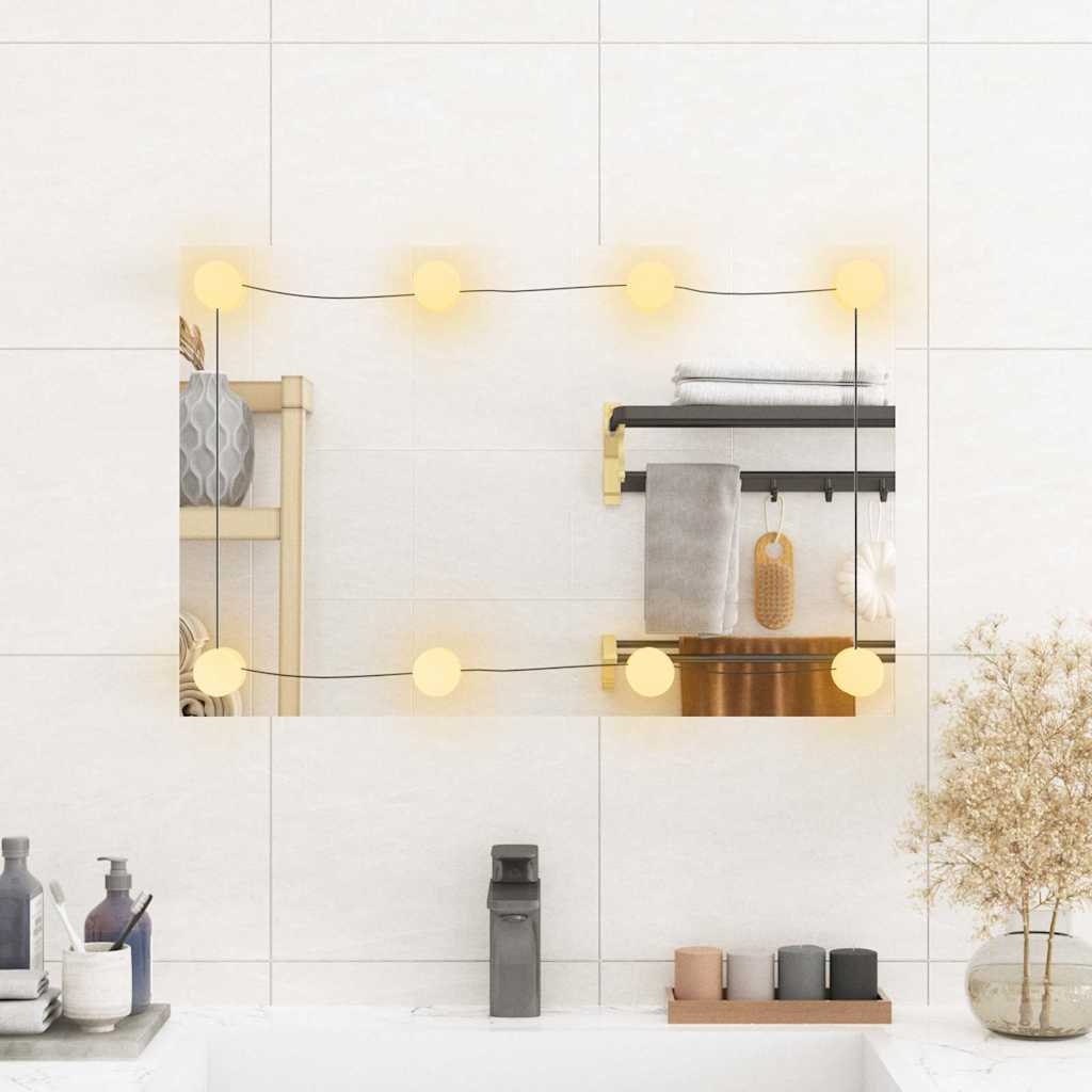 VidaXL Miroir mural avec LED rectangulaire 40x60 cm verre