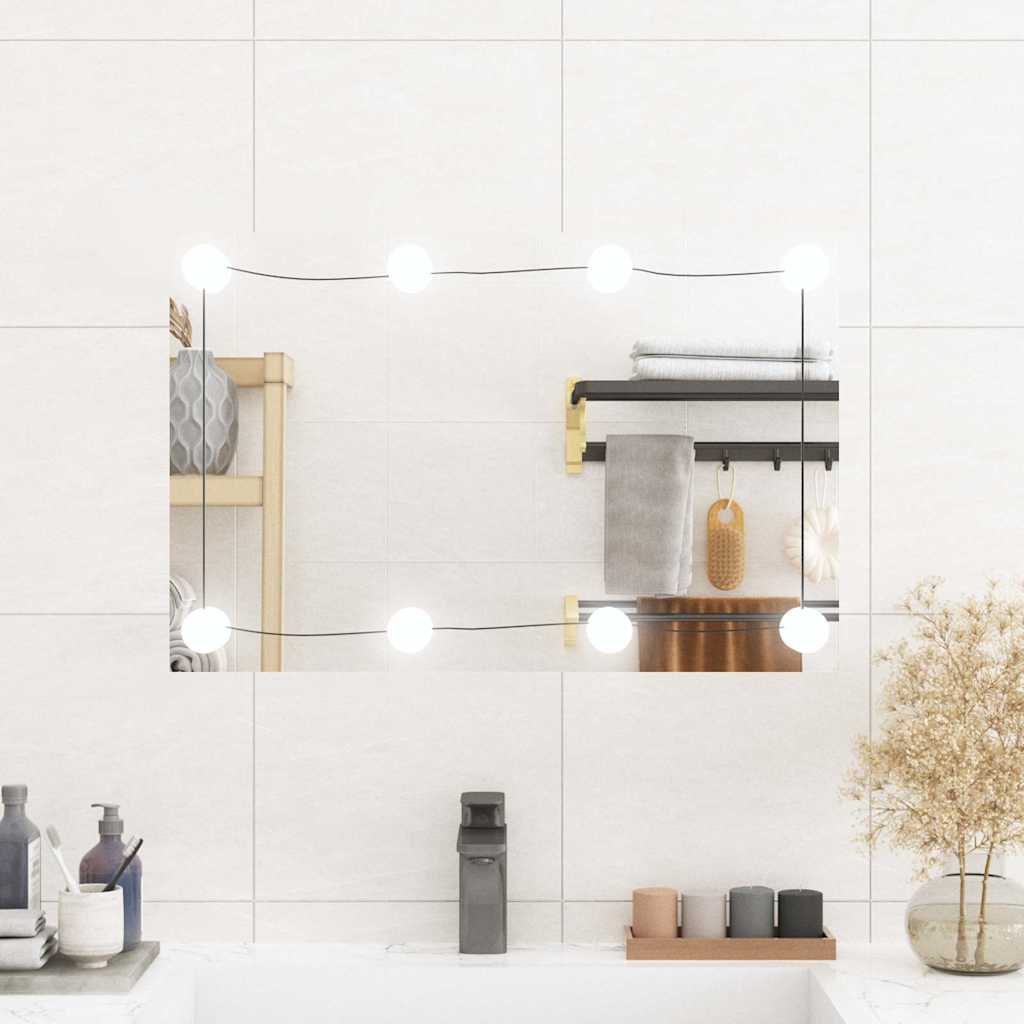 VidaXL Miroir mural avec LED rectangulaire 40x60 cm verre