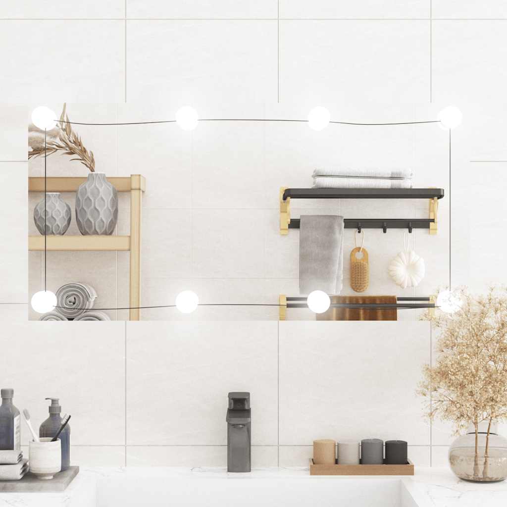VidaXL Miroir mural avec LED rectangulaire 40x80 cm verre