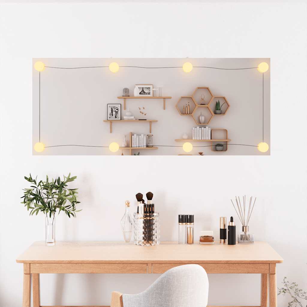 VidaXL Miroir mural avec LED rectangulaire 40x100 cm verre