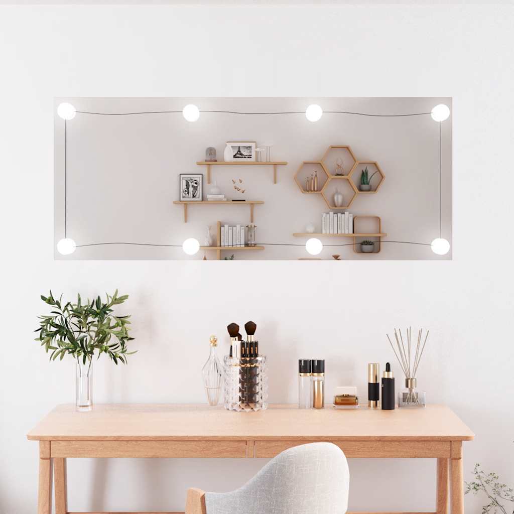 VidaXL Miroir mural avec LED rectangulaire 40x100 cm verre