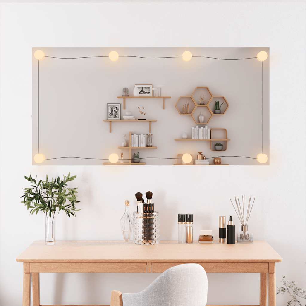 VidaXL Miroir mural avec LED rectangulaire 50x100 cm verre
