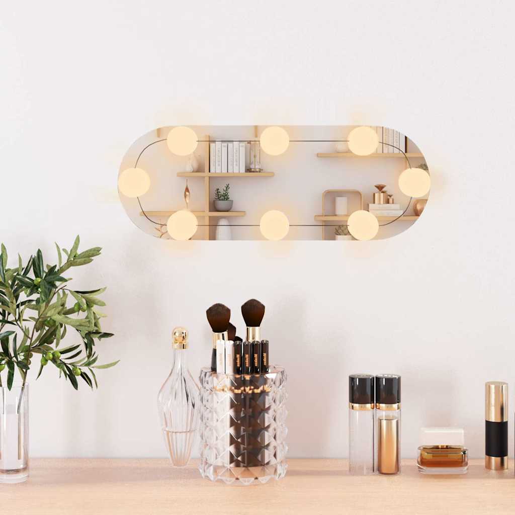 VidaXL Miroir mural avec LED ovale 15x40 cm verre