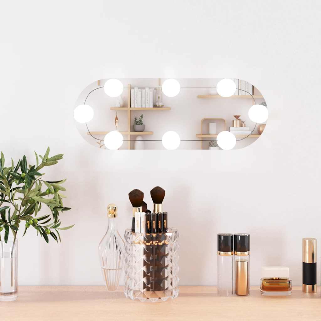 VidaXL Miroir mural avec LED ovale 15x40 cm verre