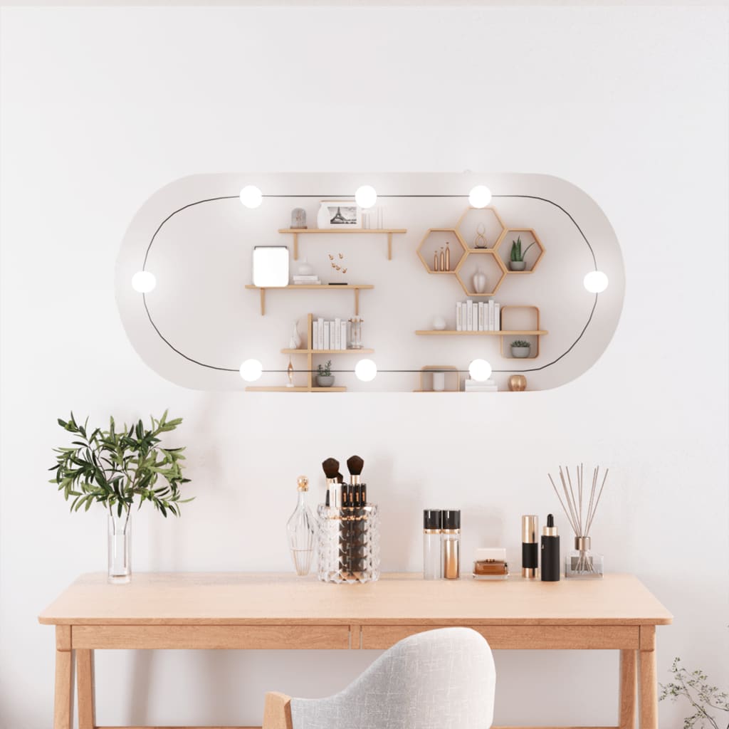 VidaXL Miroir mural avec LED ovale 25x60 cm verre