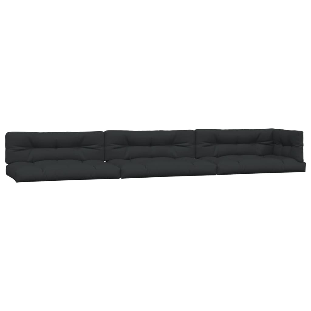 VidaXL Coussins de palette 7 pcs tissu noir