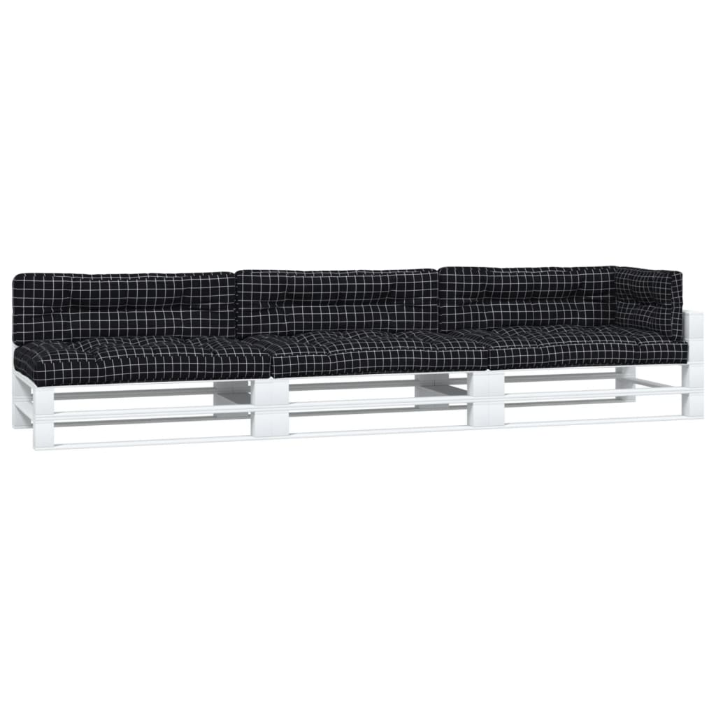 VidaXL Coussins de palette 7 pcs tissu motif diamant noir
