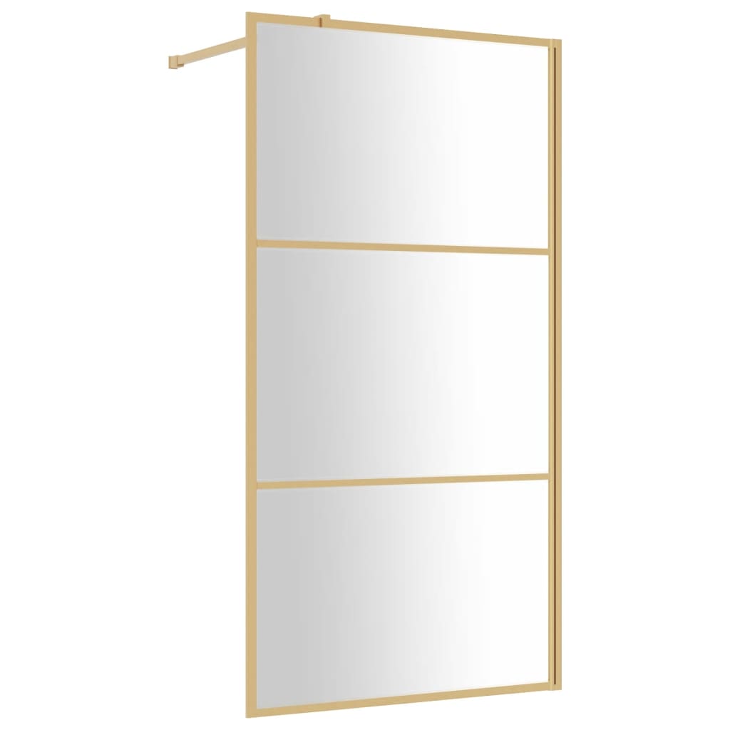 VidaXL Paroi de douche à l'italienne transparent 115x195 cm verre ESG doré
