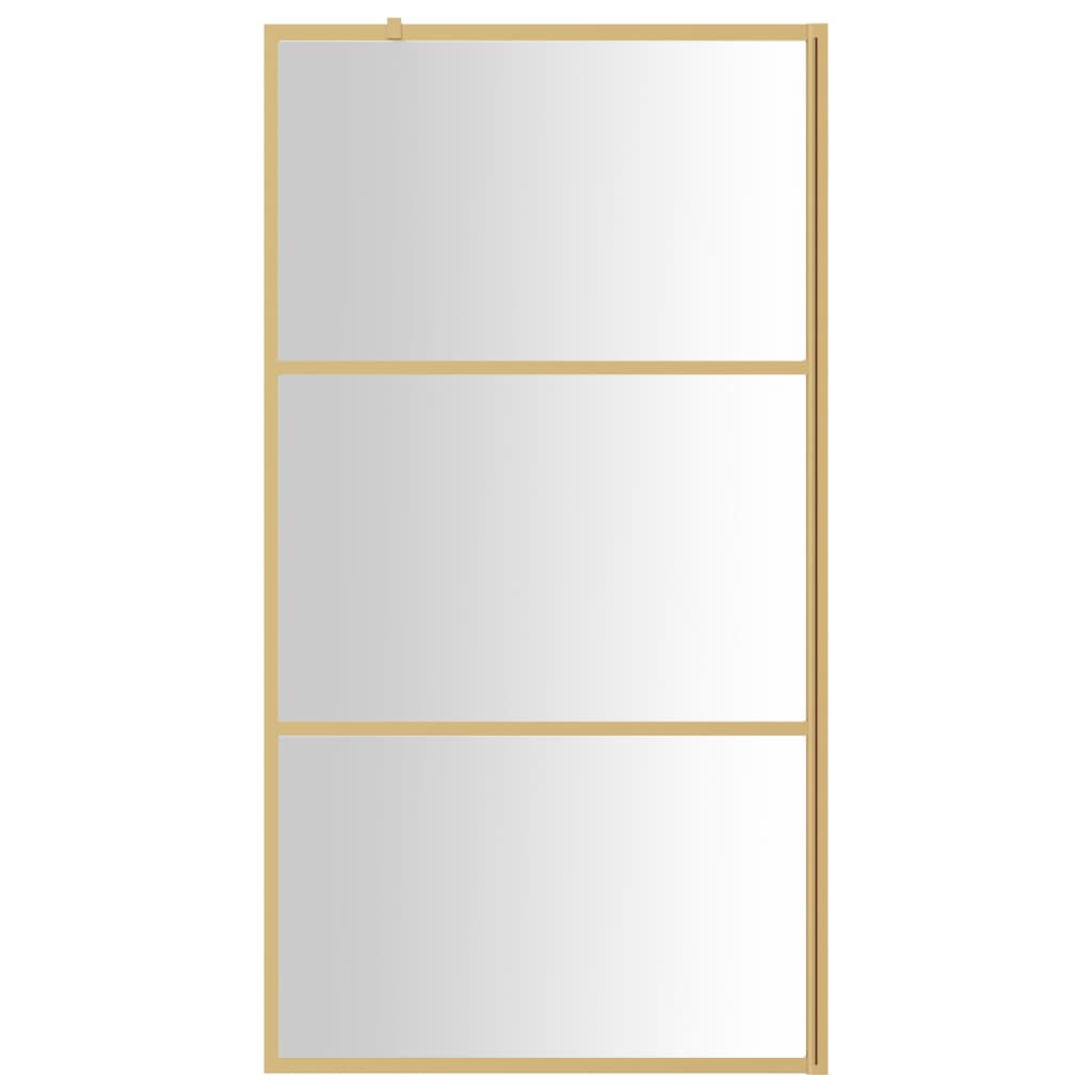 VidaXL Paroi de douche à l'italienne transparent 115x195 cm verre ESG doré