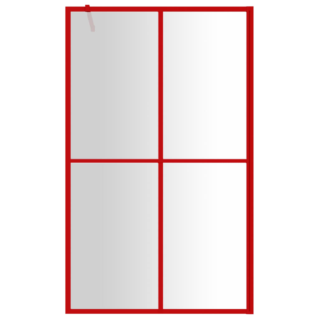 VidaXL Paroi de douche à l'italienne transparent 118x195 cm verre ESG rouge