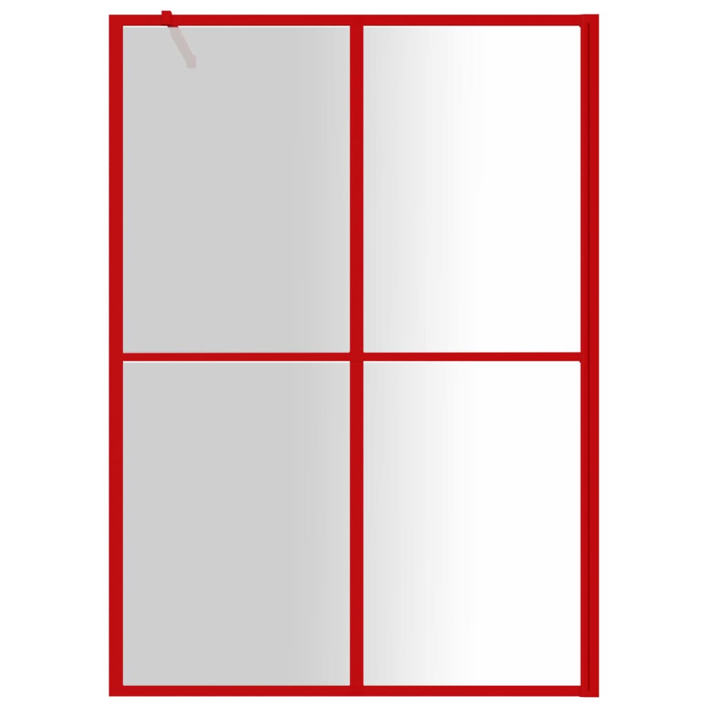 VidaXL Paroi de douche à l'italienne transparent 140x195 cm verre ESG rouge