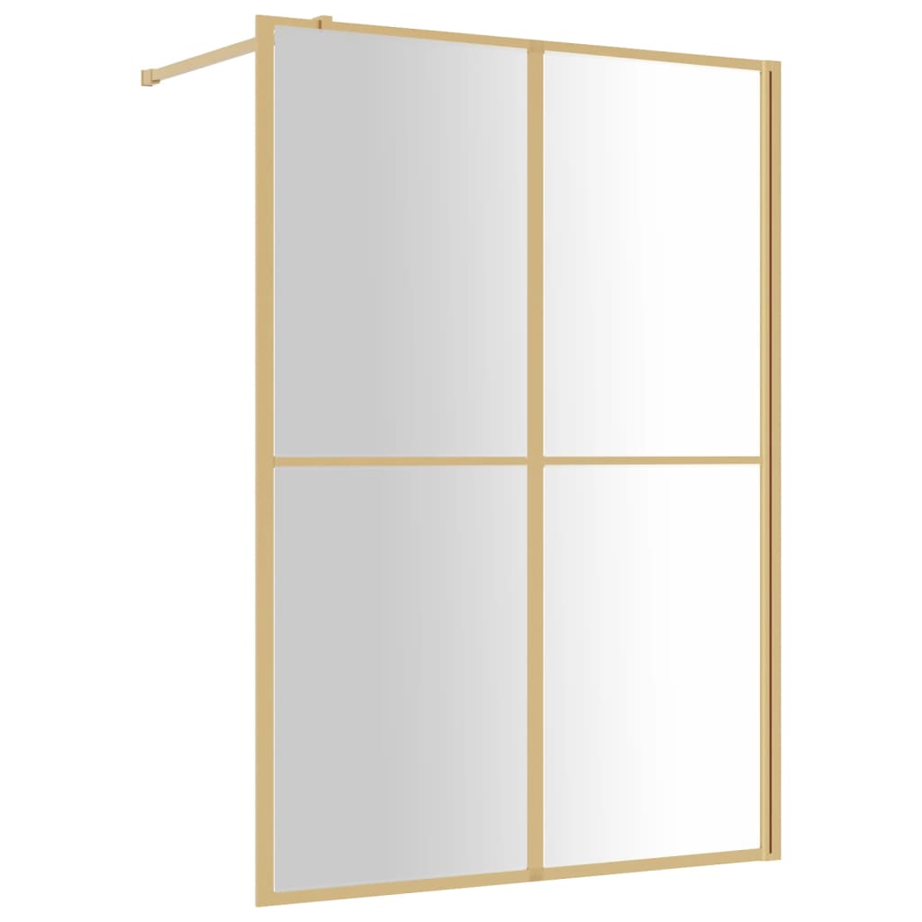 VidaXL Paroi de douche à l'italienne transparent 140x195 cm verre ESG doré