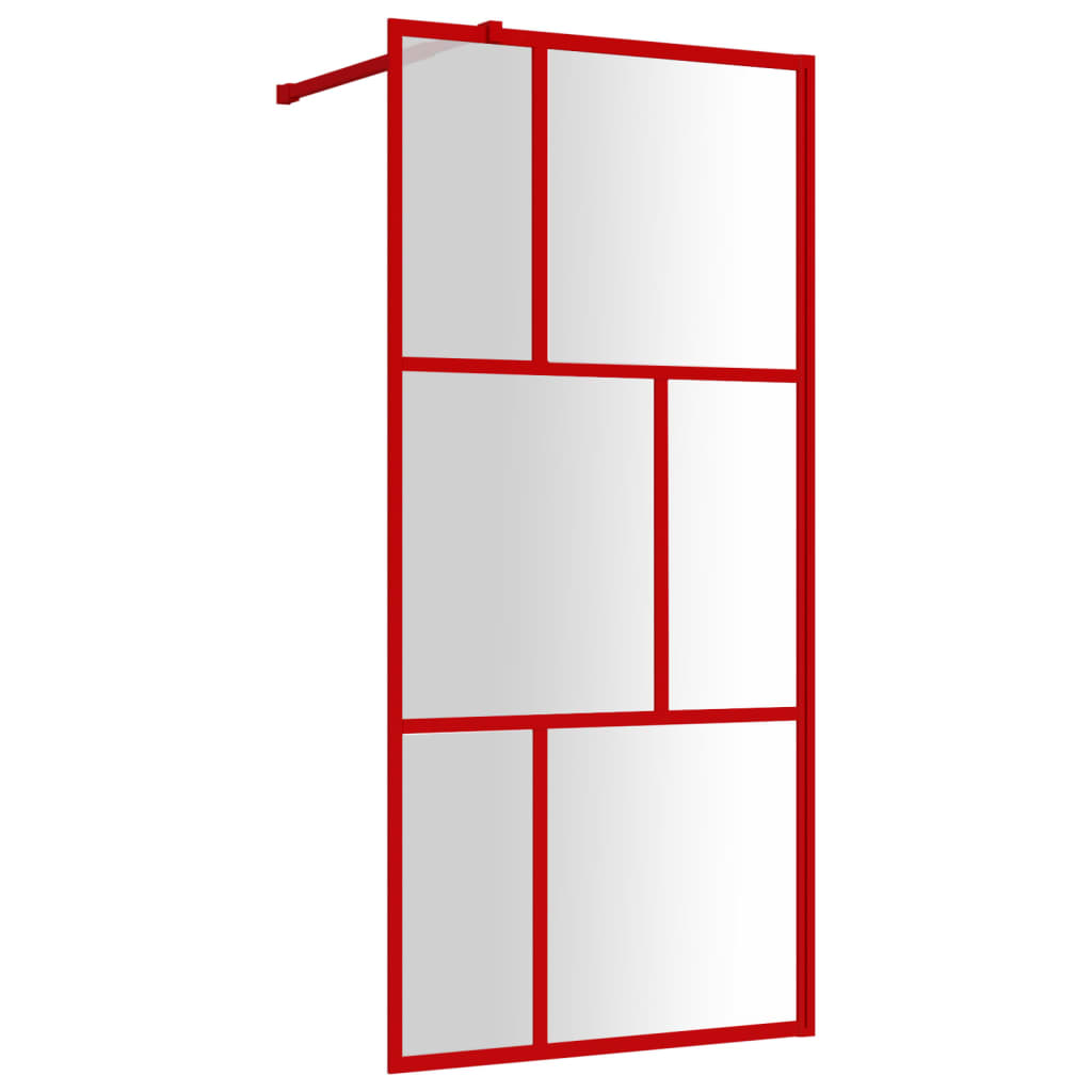 Vidaxx cabine de douche à l'italienne transparent 80x195 cm verre ESG rouge