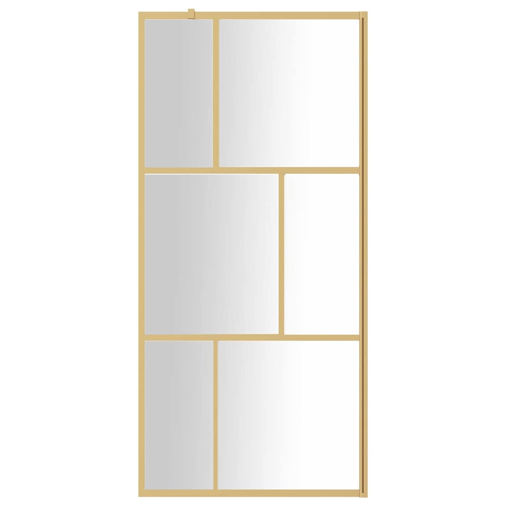 Vidaxx paroi de douche à l'italienne transparent 80x195 cm verre ESG doré