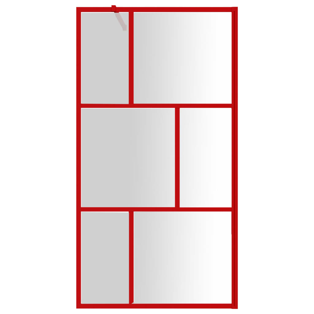 Vidaxx cabine de douche à l'italienne transparent 100x195 cm verre ESG rouge