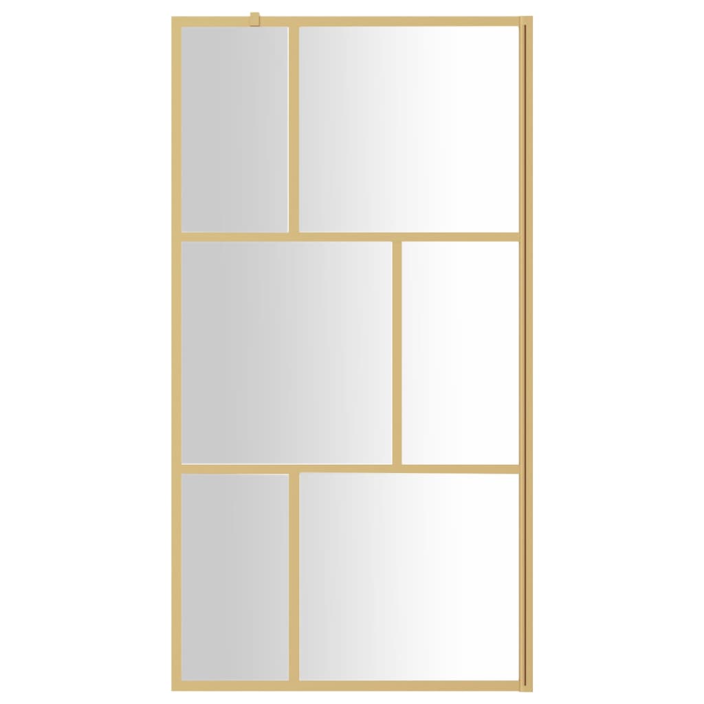 Vidaxx paroi de douche à l'italienne transparent 100x195 cm verre ESG doré