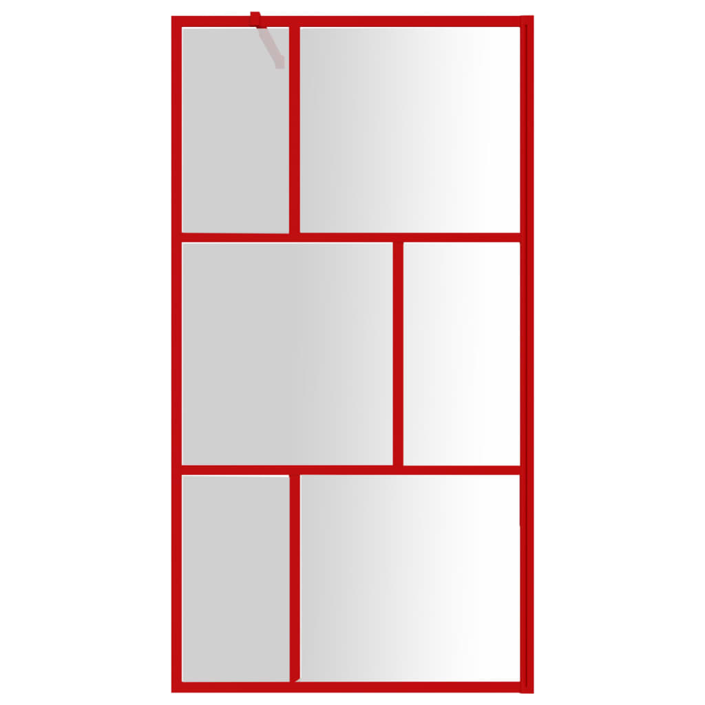 VidaXL Paroi de douche à l'italienne transparent 115x195 cm verre ESG rouge