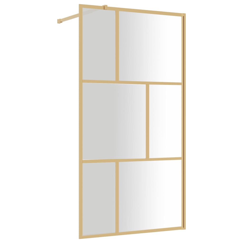VidaXL Paroi de douche à l'italienne transparent 115x195 cm verre ESG doré