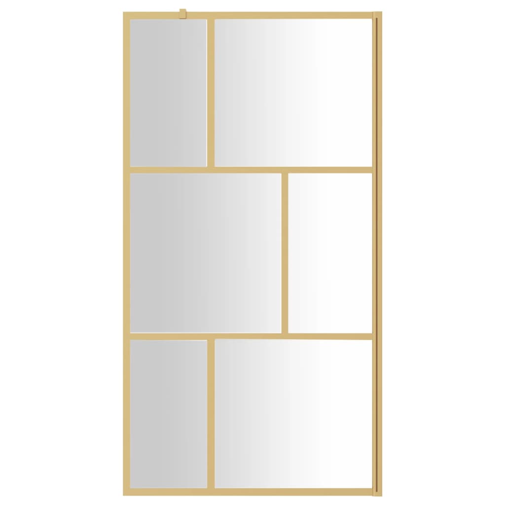 VidaXL Paroi de douche à l'italienne transparent 115x195 cm verre ESG doré