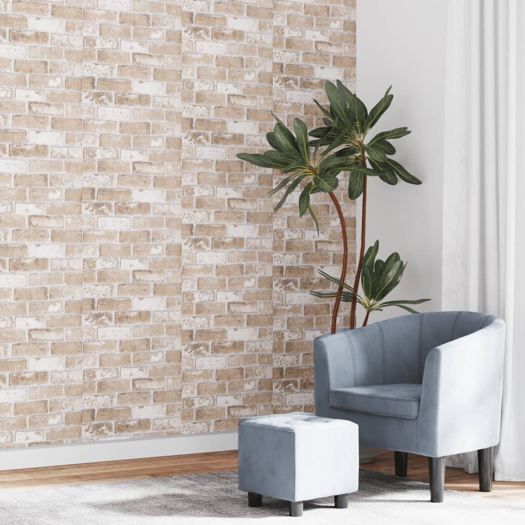 VidaXL papier peint intissé motif brique 3D 10x0,53 m marron