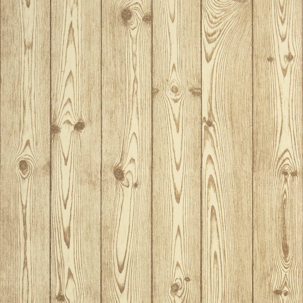 VidaXL papier peint intissé grains de bois 3D 10x0,53 m marron