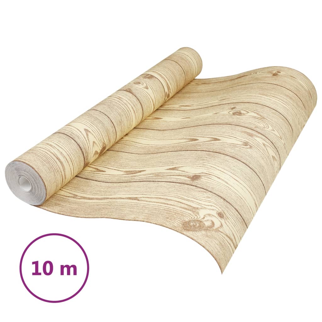 VidaXL papier peint intissé grains de bois 3D 10x0,53 m marron
