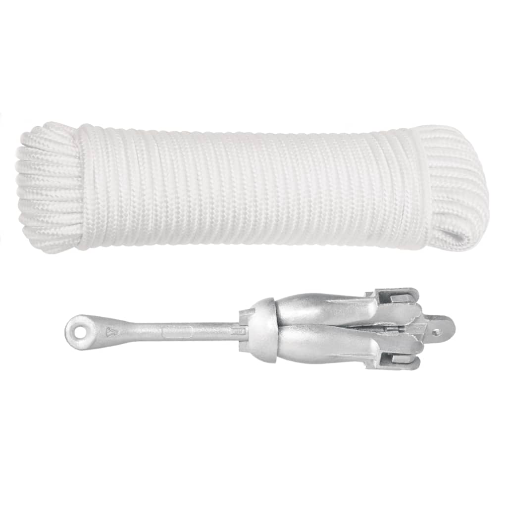 Ancre Vidaxx avec corde pliable 2,5 kg en fer forgé couleur argent