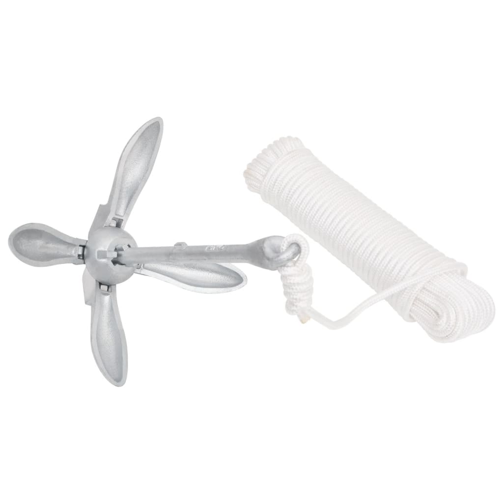 Ancre Vidaxx avec corde pliable 3,2 kg en fer forgé couleur argent
