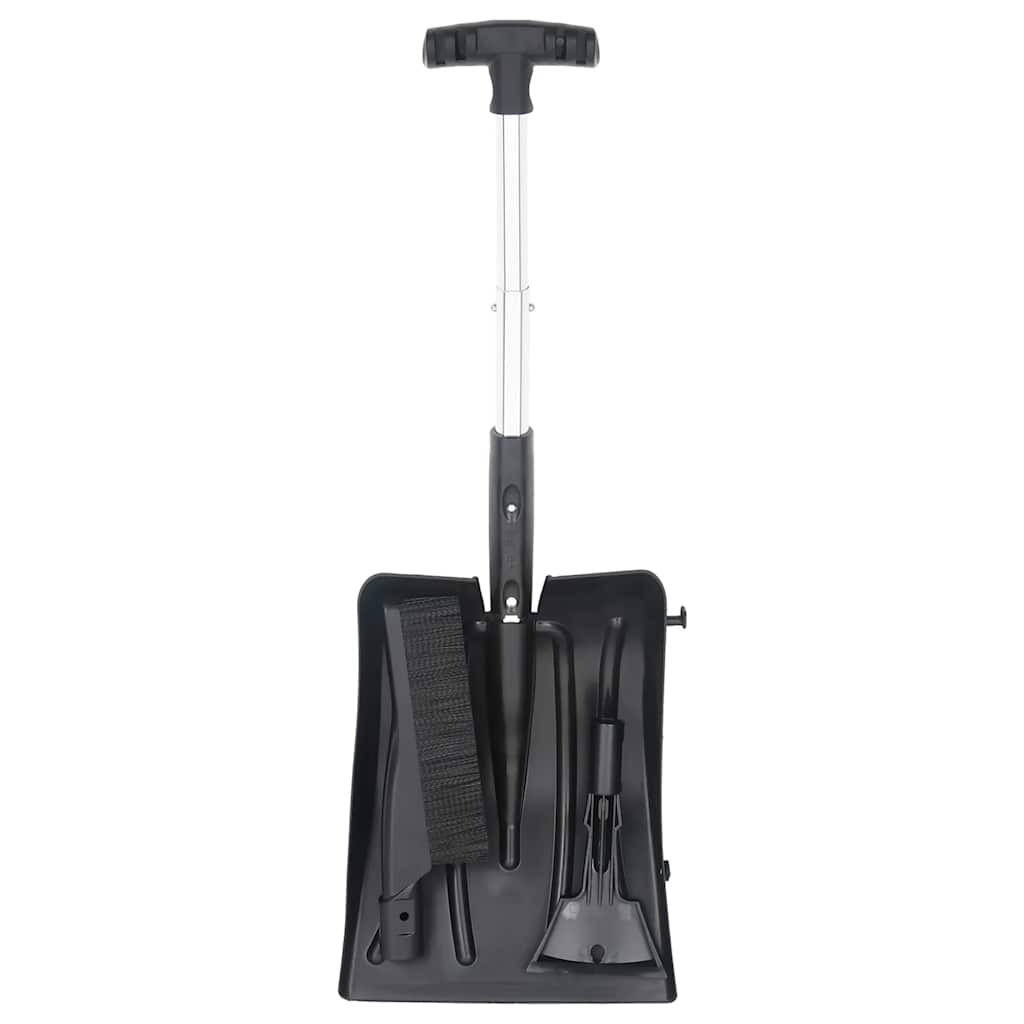 VidaXL jeu de pelles à neige 3 en 1 aluminium noir