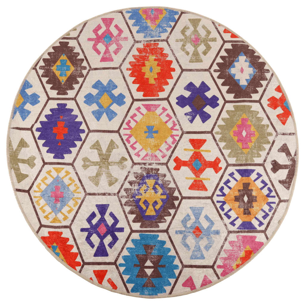 Vidaxx tapis lavable antidérapant ø 120 cm multicolore