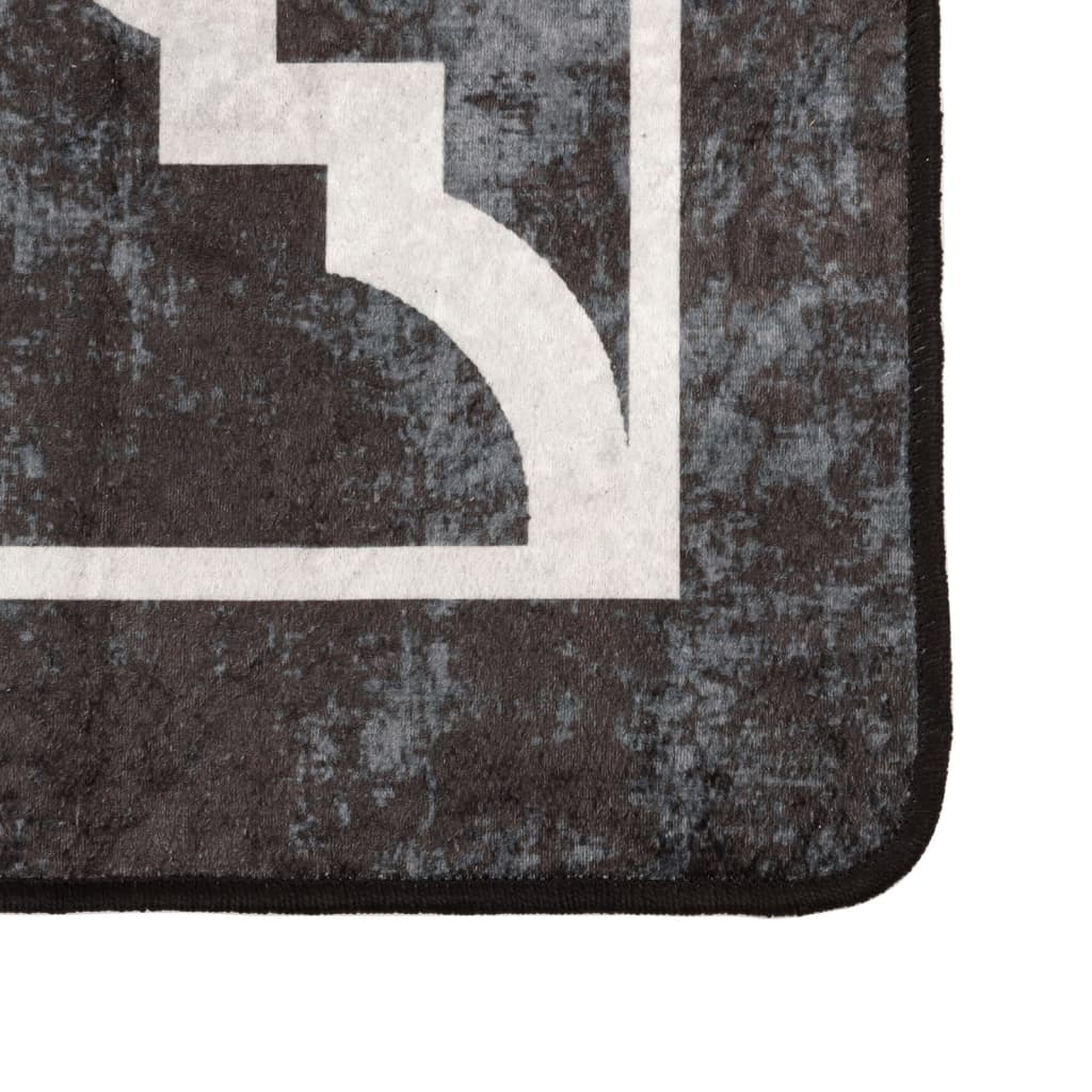 Vidaxx tapis lavable antidérapant 80x150 cm noir et blanc