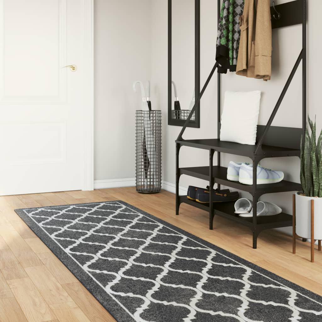 Vidaxx tapis lavable antidérapant 80x300 cm noir et blanc