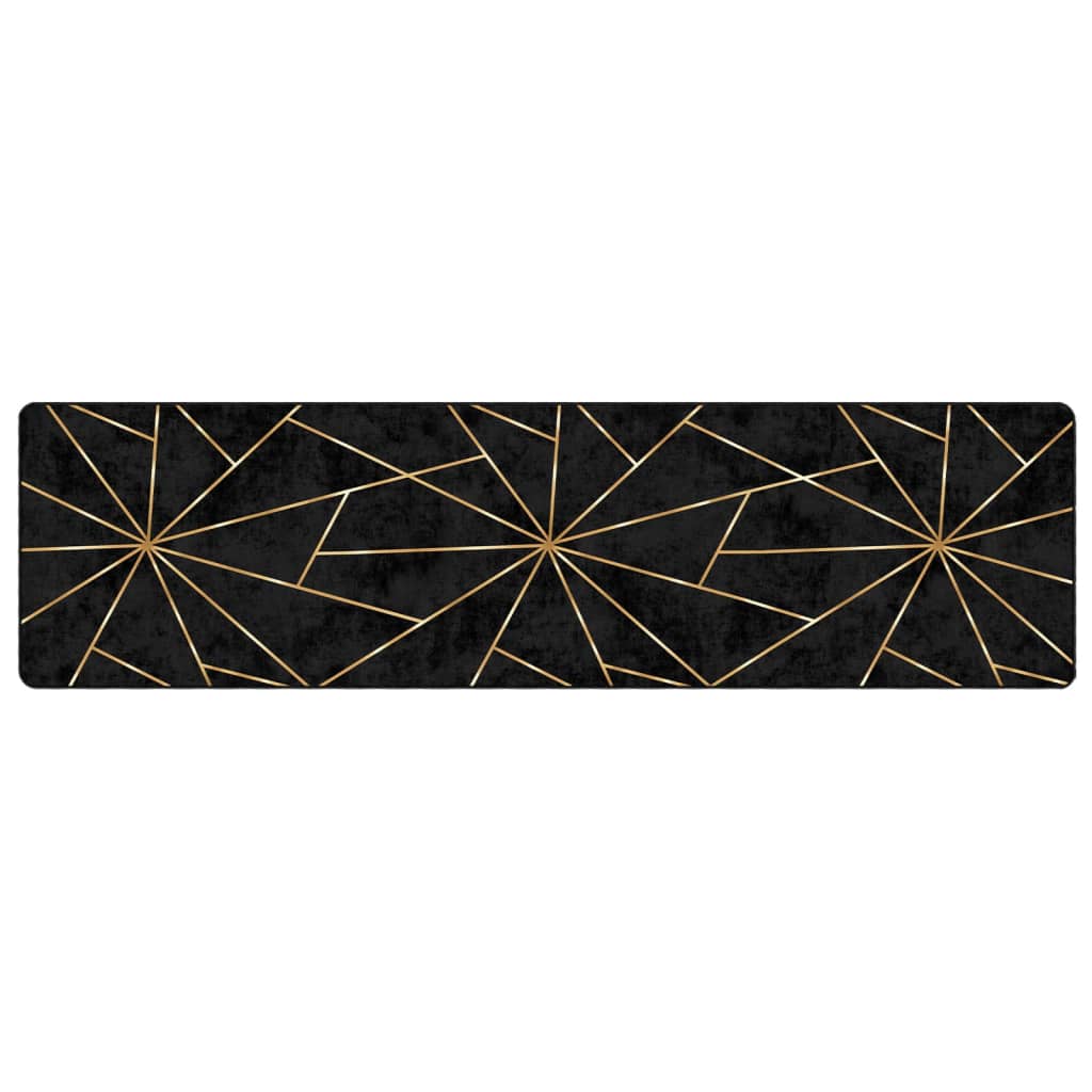 Vidaxx tapis lavable antidérapant 80x300 cm noir et or