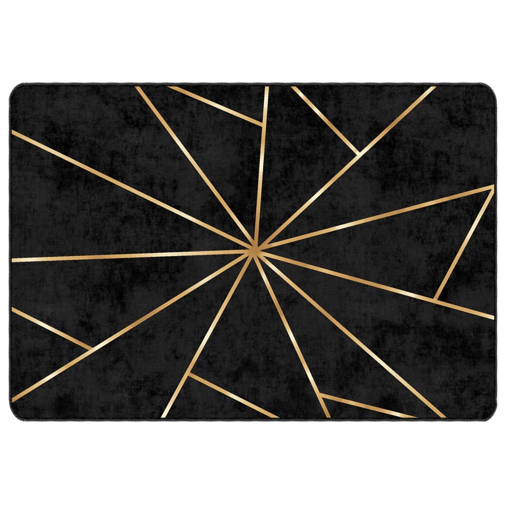 Vidaxx tapis lavable antidérapant 120x180 cm noir et or