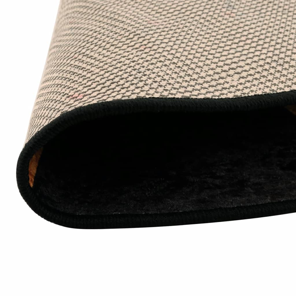Vidaxl tapis antidérapant lavable ø 120 cm noir et or