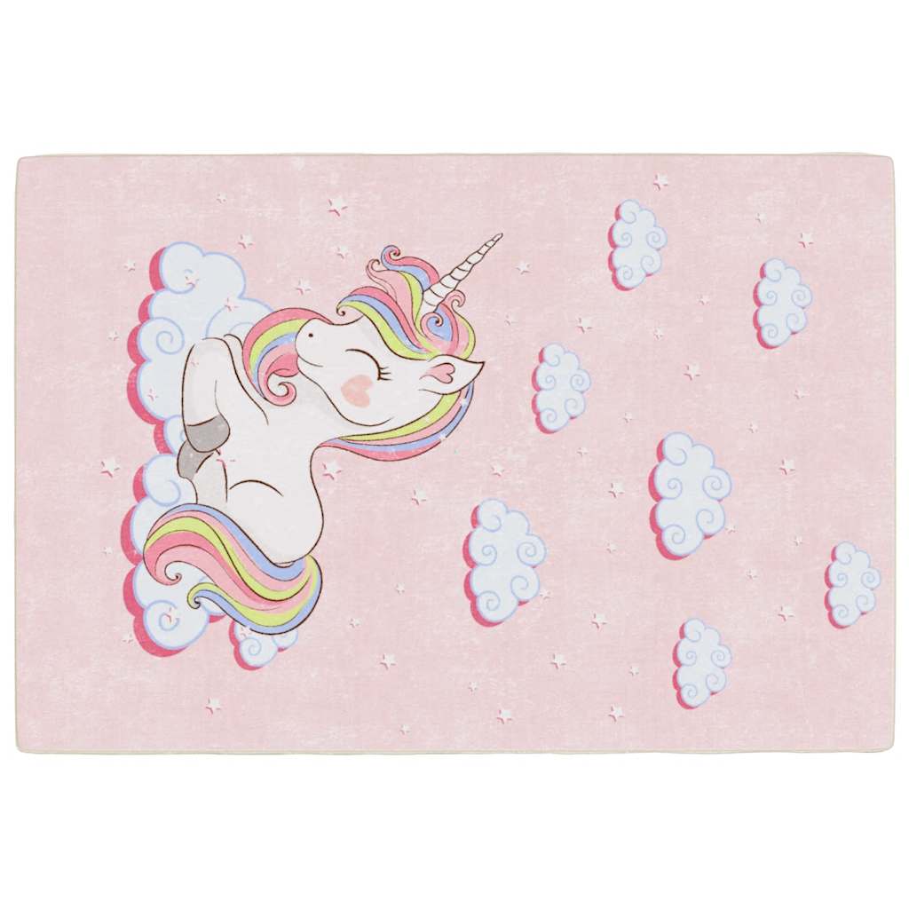 Vidaxx tapis enfant licorne lavable antidérapant 160x230 cm vert
