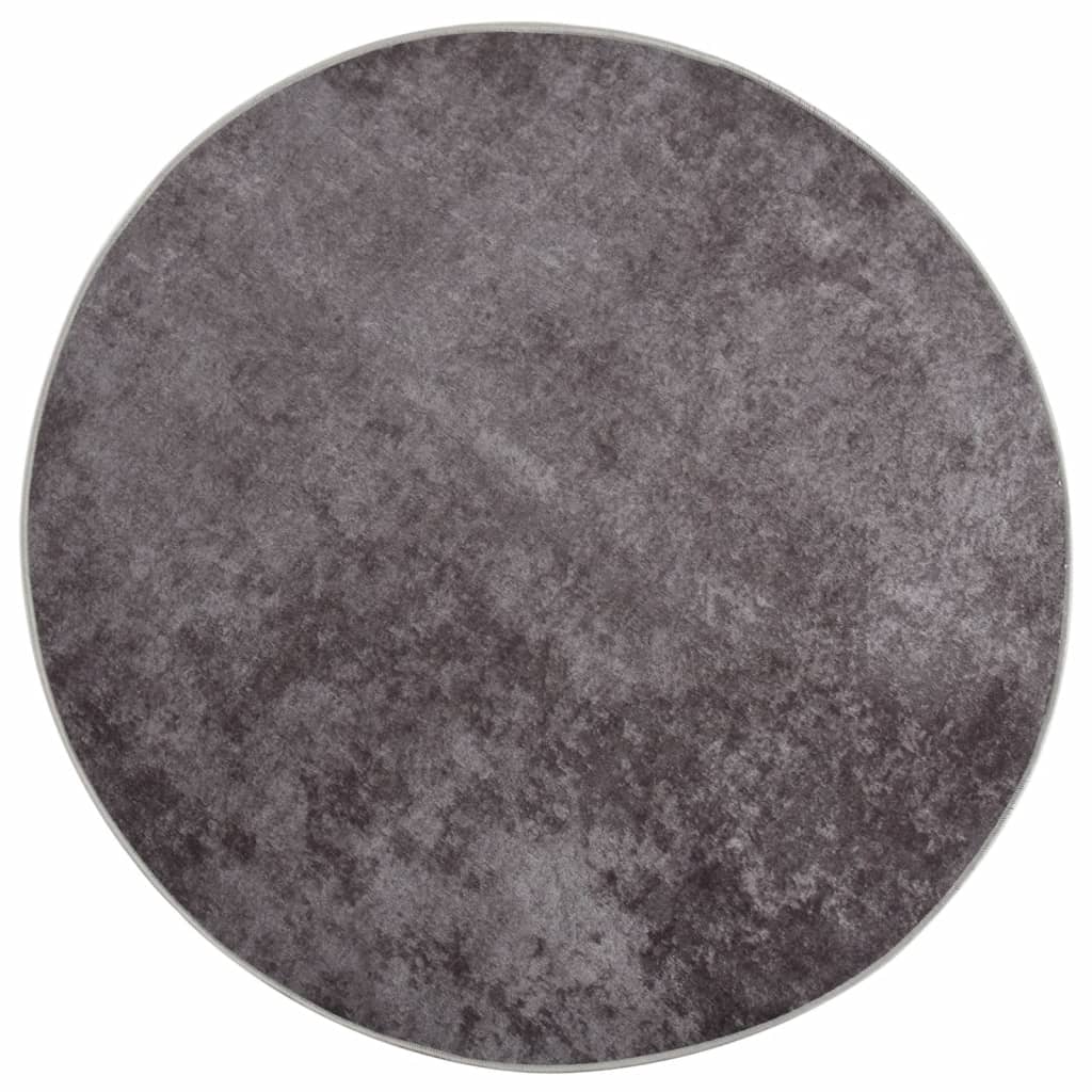 Vidaxx tapis lavable antidérapant ø 200 cm gris