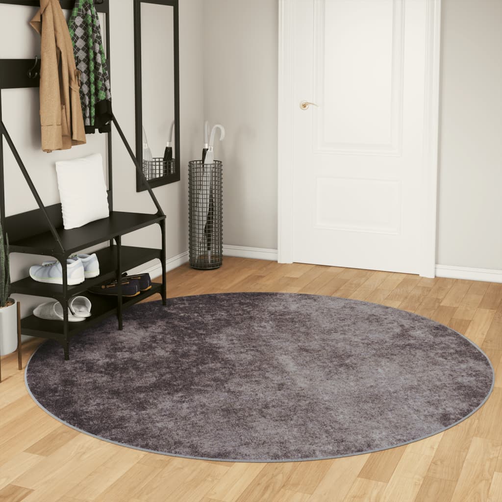 Vidaxx tapis lavable antidérapant ø 200 cm gris