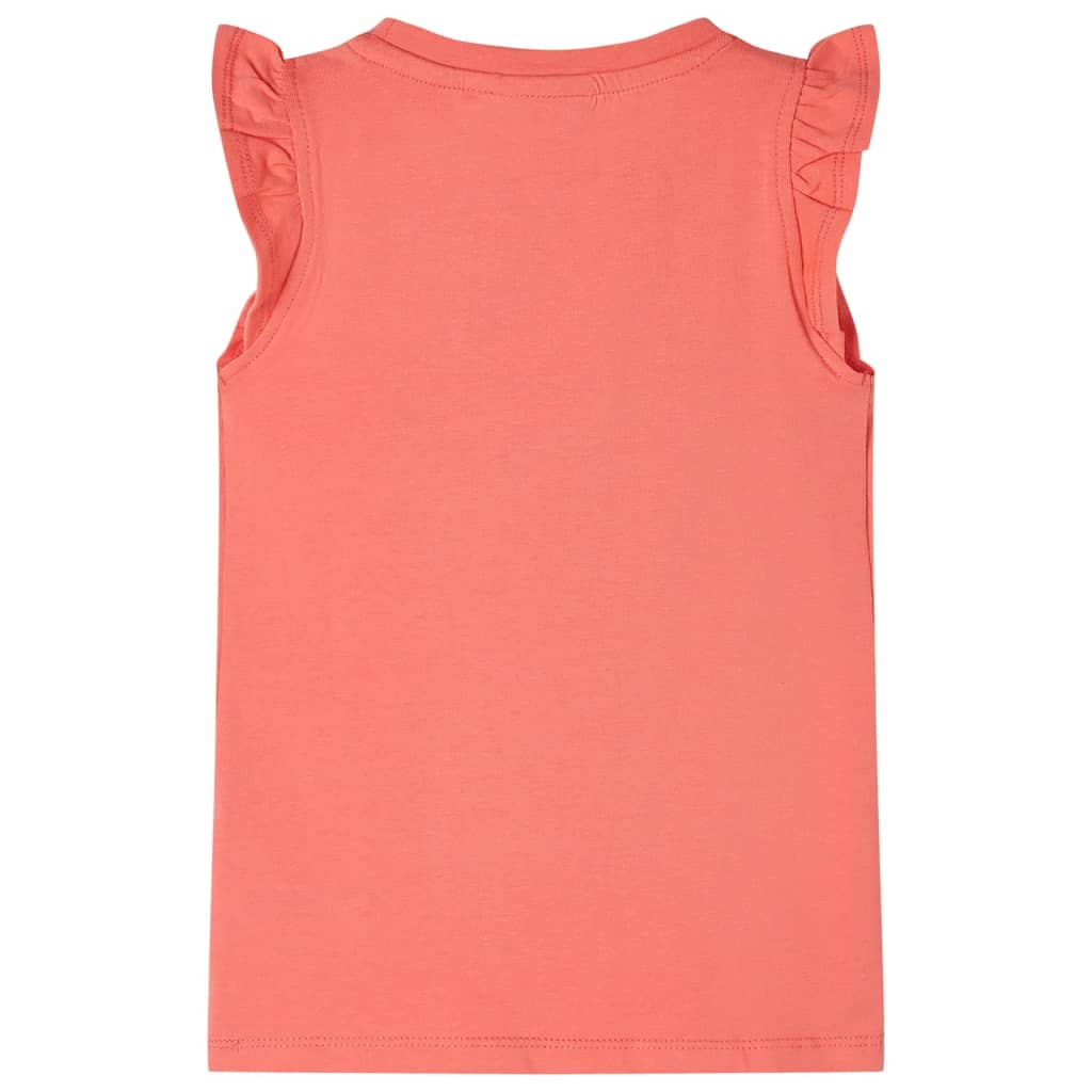VidaXL Chemise enfant avec volants sur les manches 140 corail