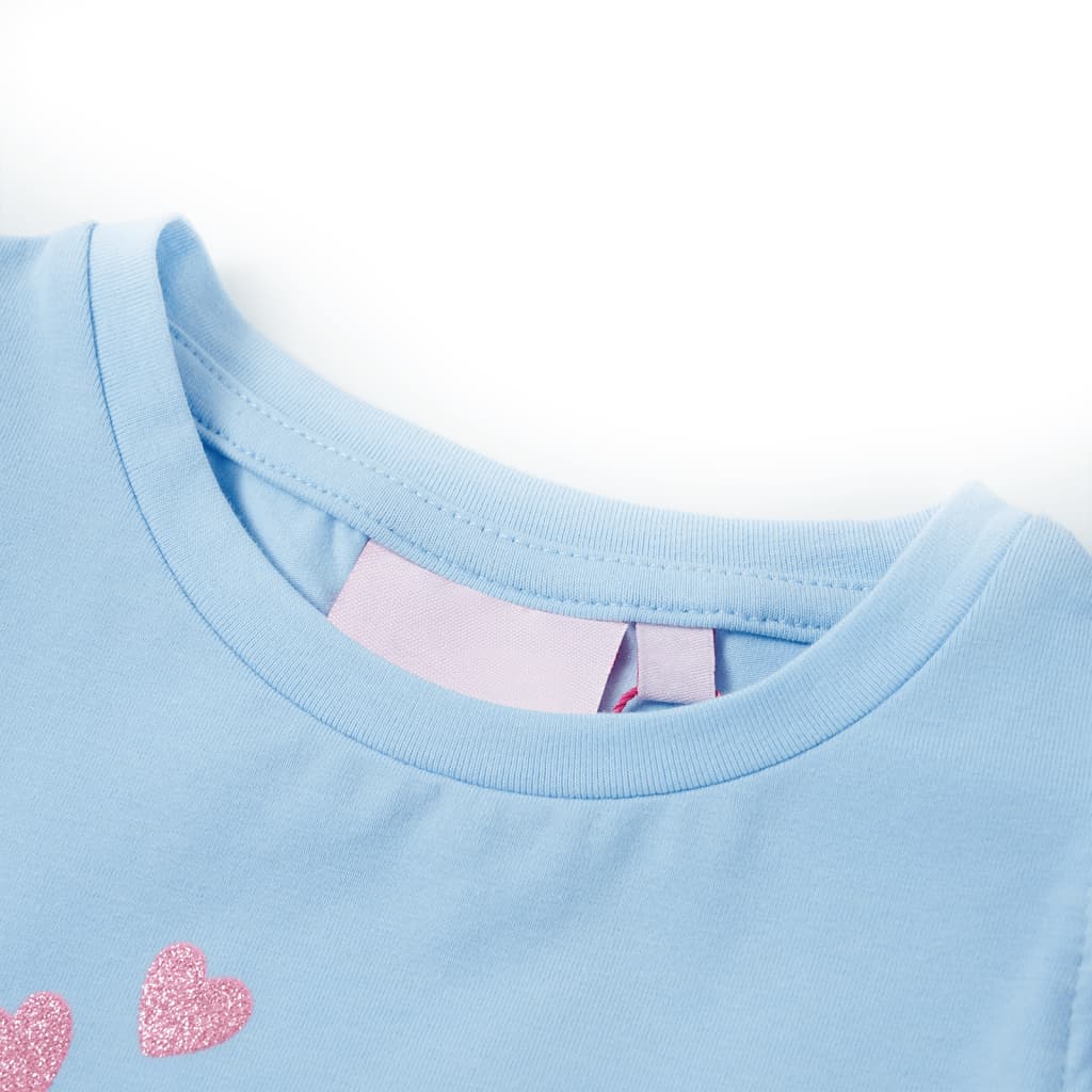 VidaXL Chemise enfant avec volants sur les manches 116 bleu clair