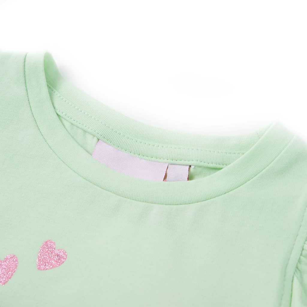 VidaXL Chemise enfant avec volants sur les manches 104 vert tendre
