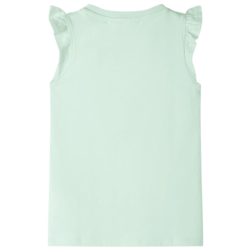VidaXL Chemise enfant avec volants sur les manches 116 vert tendre