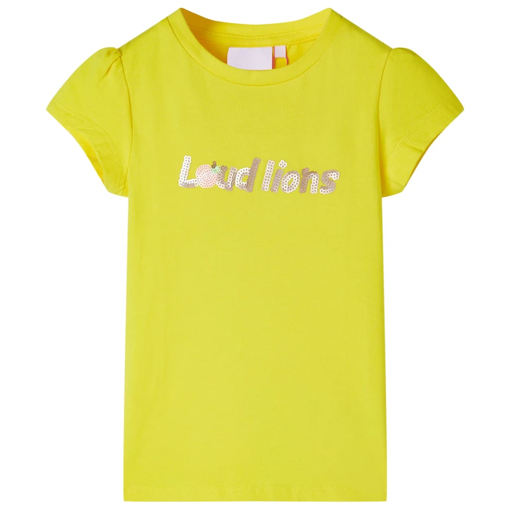 VidaXL Chemise enfant à manches courtes 128 jaune vif