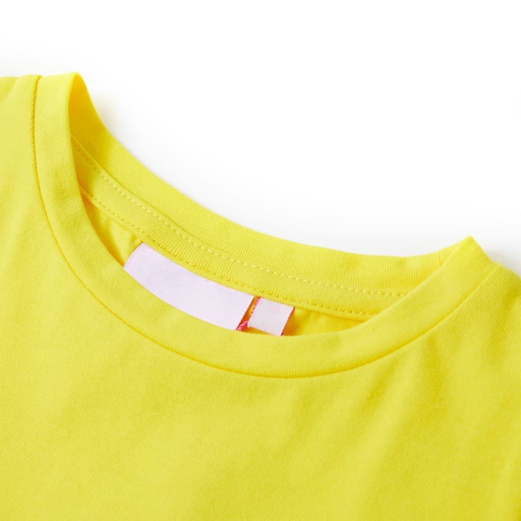 VidaXL Chemise enfant à manches courtes 128 jaune vif