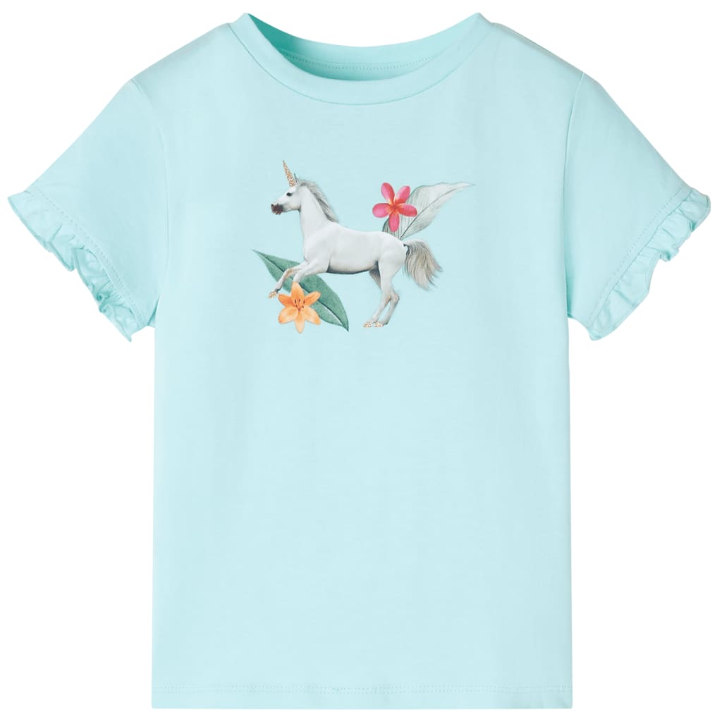 VidaXL Chemise enfant à manches courtes 116 bleu mer clair