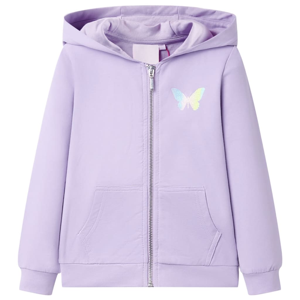 VidaXL Cardigan enfant à capuche 116 lilas