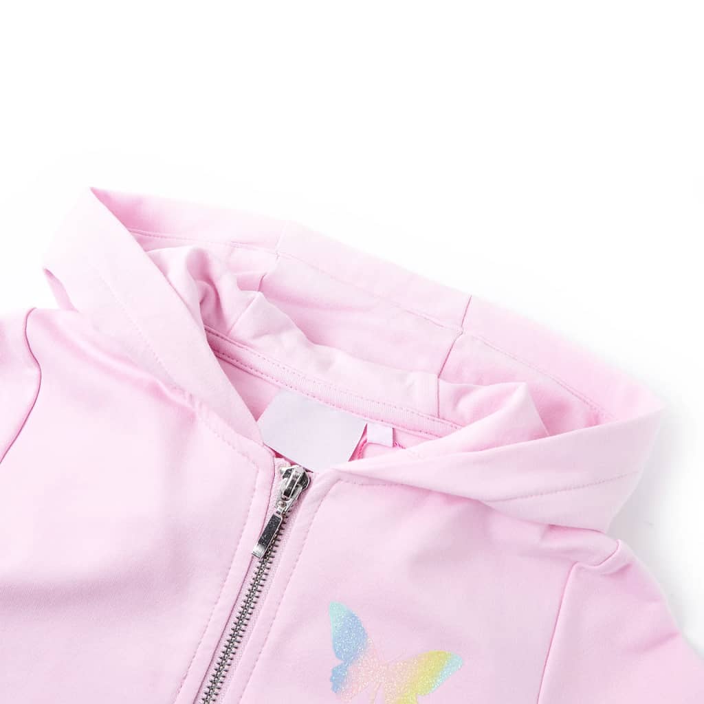 VidaXL Cardigan enfant avec capuche 116 rose clair