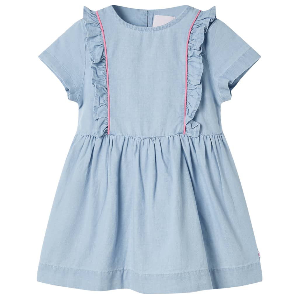 VidaXL Robe enfant à volants 140 bleu doux