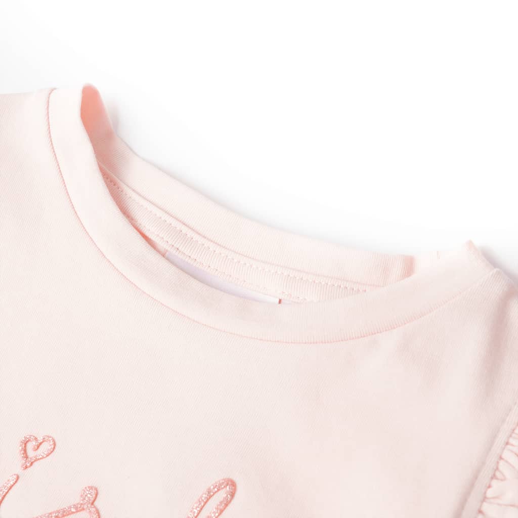 VidaXL Chemise enfant avec volants sur les manches 116 rose tendre