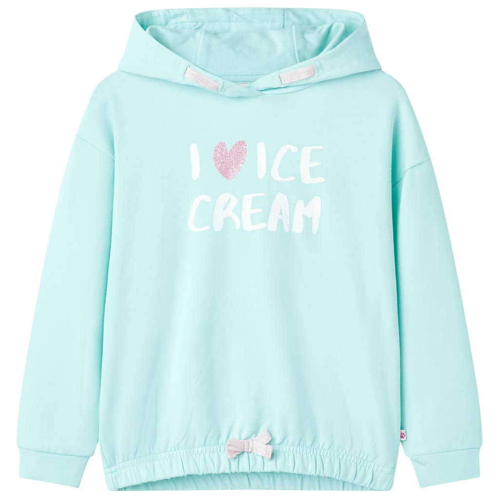 VidaXL Pull enfant à capuche 128 bleu mer clair